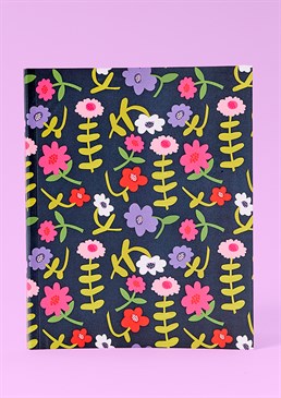 Need an extra-large notebook to fit in all your BIG ideas? This gorgeous floral design can&rsquo;t fail to inspire your creativity and would make a thoughtful gift for a friend. This softback floral notebook is perfect bound and contains high quality lined paper. This is a Scribbler exclusive product designed and printed in the UK. Dimensions: 200 x 250mm